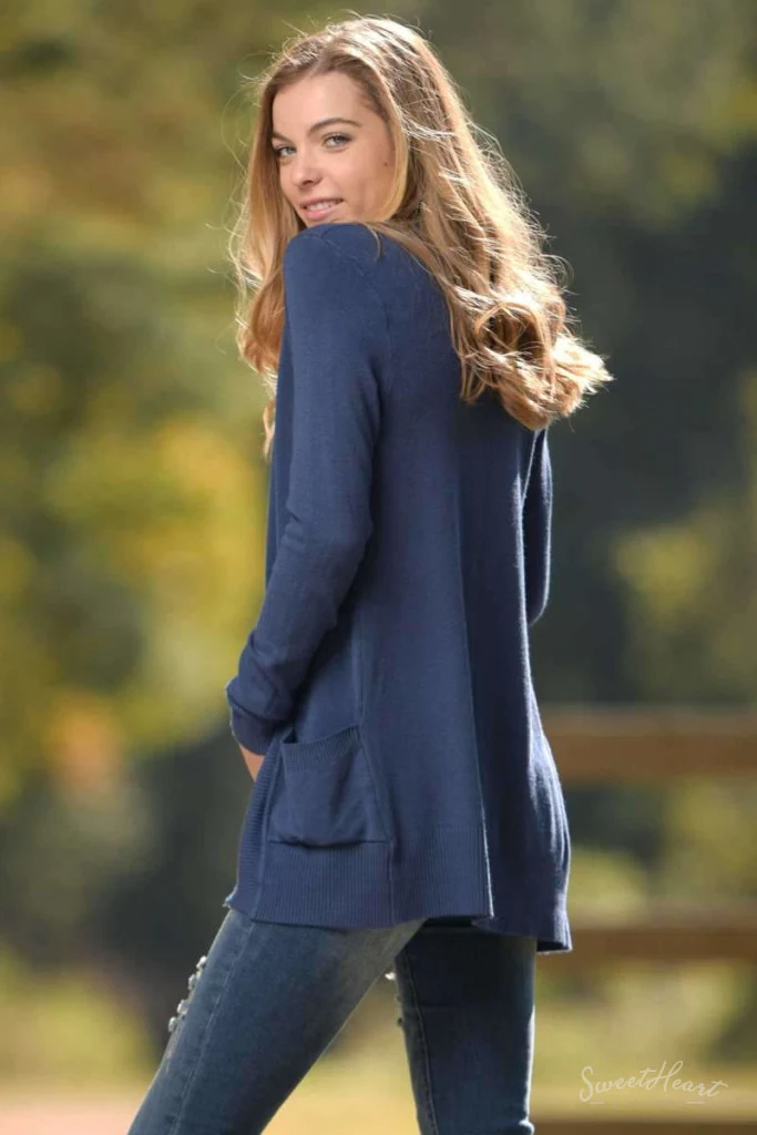 Changing Seasons Cardigan Sweater - Navy - Image 4