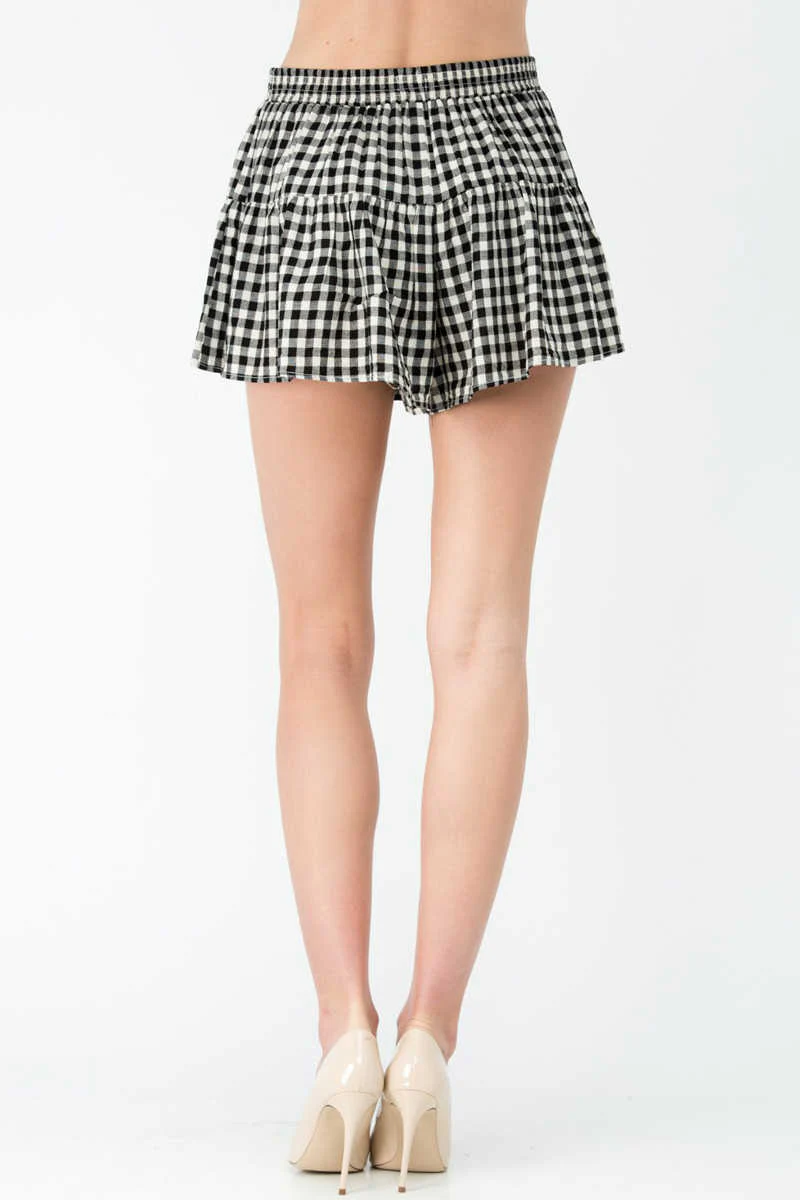 Country Confident - Gingham Skort Black - Image 4