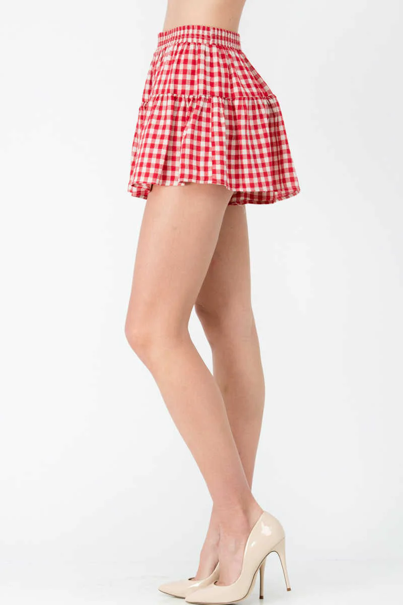 Country Confident - Gingham Skort Red - Image 3