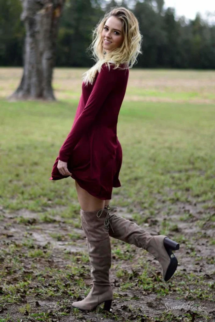 Damsel In This Dress - Burgundy - Image 3