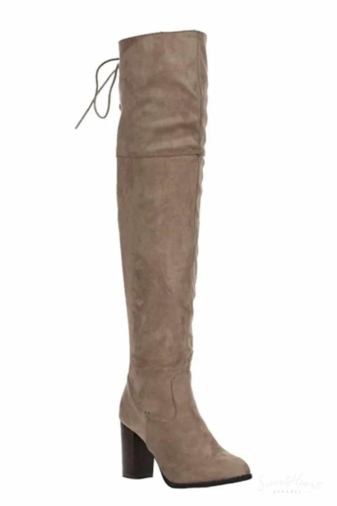 Gorgeous To Boot - Taupe Over the Knee Boots - Image 3