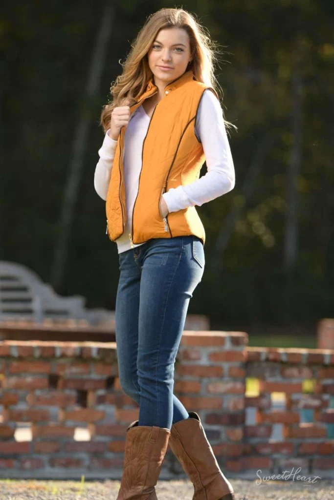 Hold Me Tight - Quilted Vest in Dark Mustard - Image 6
