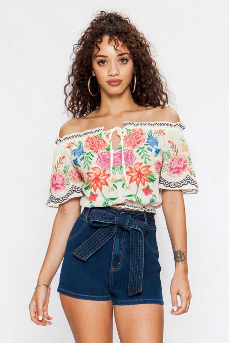 Honest 2 Goodness - Off the Shoulder Top in Ivory - Image 3