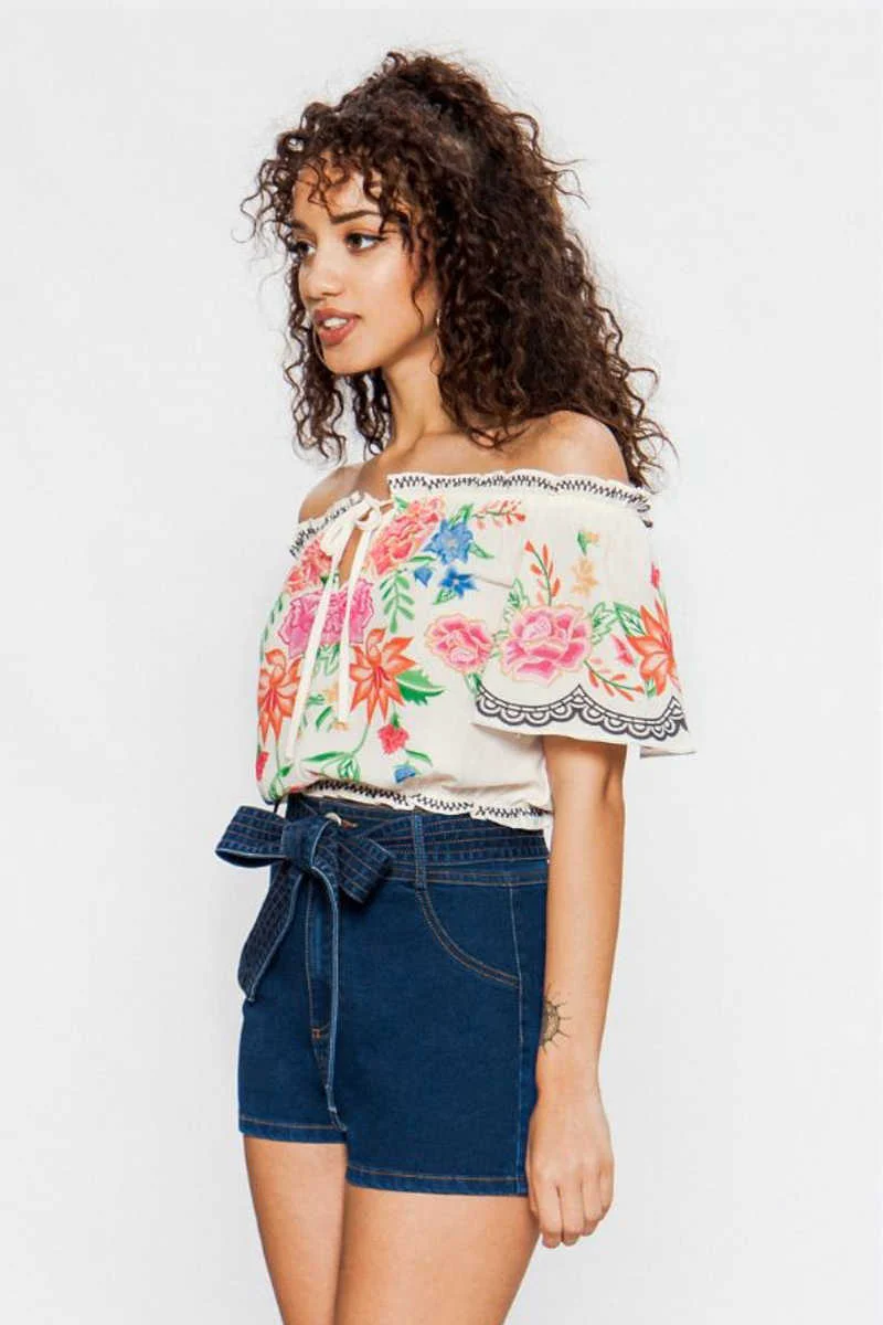 Honest 2 Goodness - Off the Shoulder Top in Ivory - Image 5