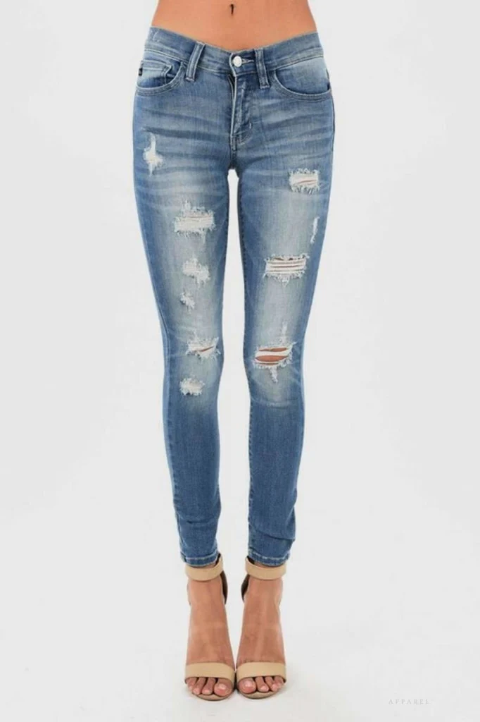 Kiss On The Chic - Distressed Skinny Jeans - Image 6