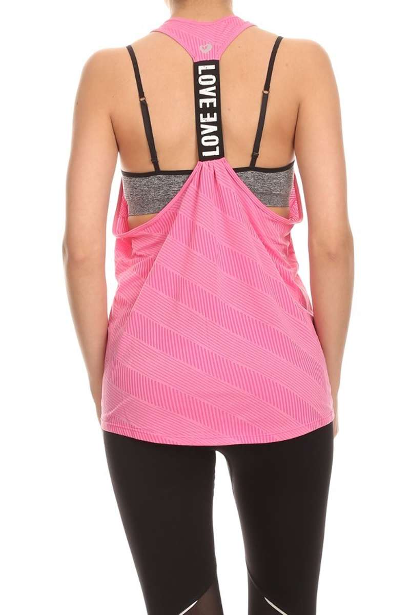 Let's Get Physical - Pink Love Racerback Tank Top - Image 3