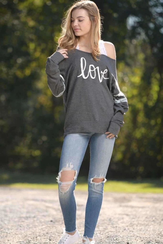 Love Me Tender Sweatshirt - Charcoal - Image 3
